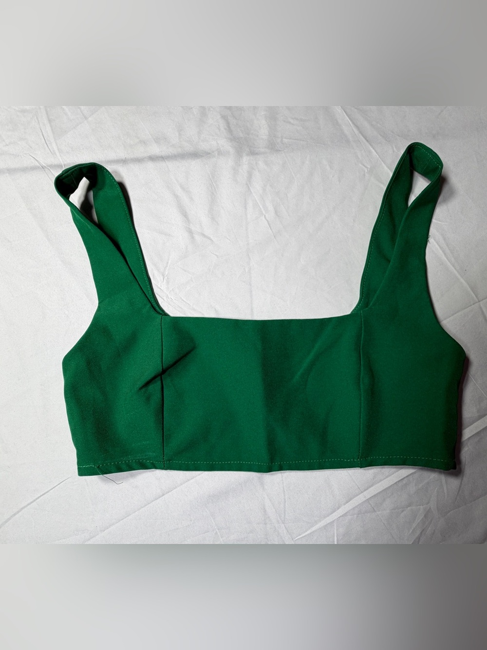 Princess Polly Green Square Neck Crop Top Tank